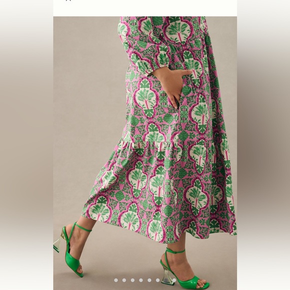 ANTHROPOLOGIE NWT BETTINA TIERED SHIRT DRESS 🍉 - Picture 8 of 9